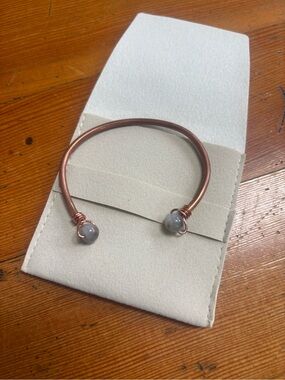New Copper Cuff Bracelet with lavender beads